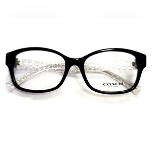 Coach HC6049 5151 Tia Black Oval Eyeglasses Frame 52-16 135 New